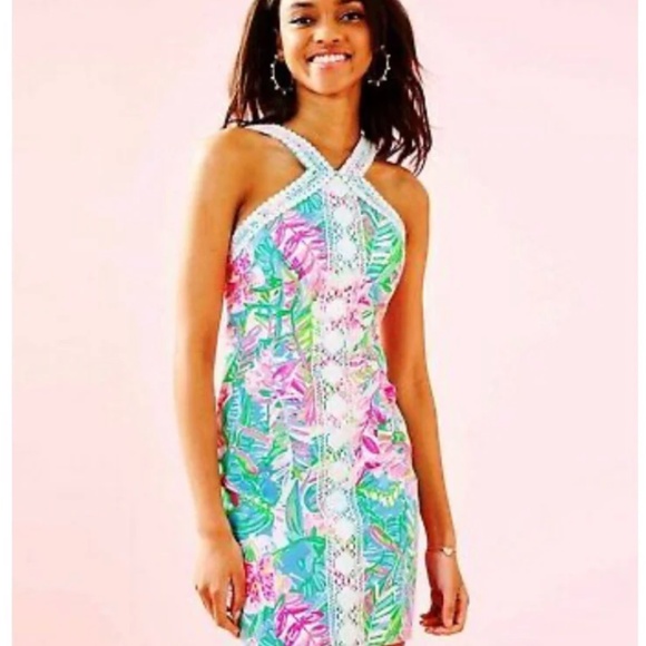 Lilly Pulitzer Vena Stretch Shift Pop Up Lilly Of The Jungle Size 0 WORN ONCE - Picture 2 of 10